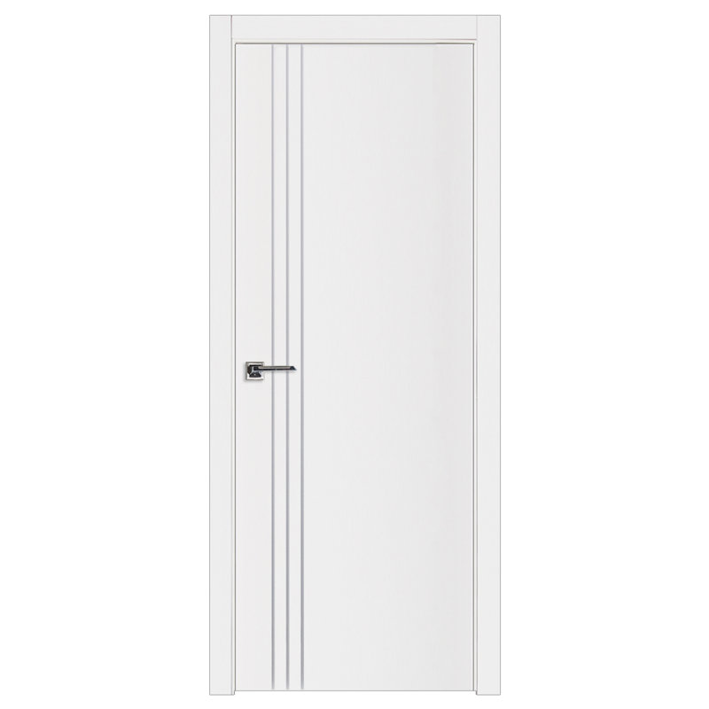 Glam G-Pro 004 Porte intérieure stratifiée blanc doux pré-suspendue 24 po x 84 po à ouverture à gauche, Gauche, 24 po x 84 po