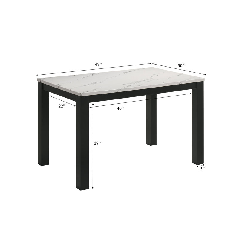 Table de salle à manger Resia, Blanc
