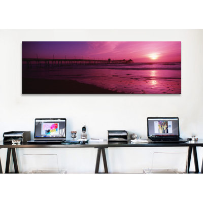 " Pier In The Pacific Ocean At Dusk, San Diego Pier, San Diego, California, USA #2 " by Panoramic Images