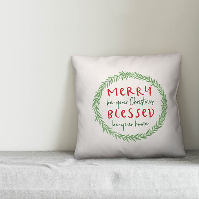  Merry Blessed Throw Pillow Cover