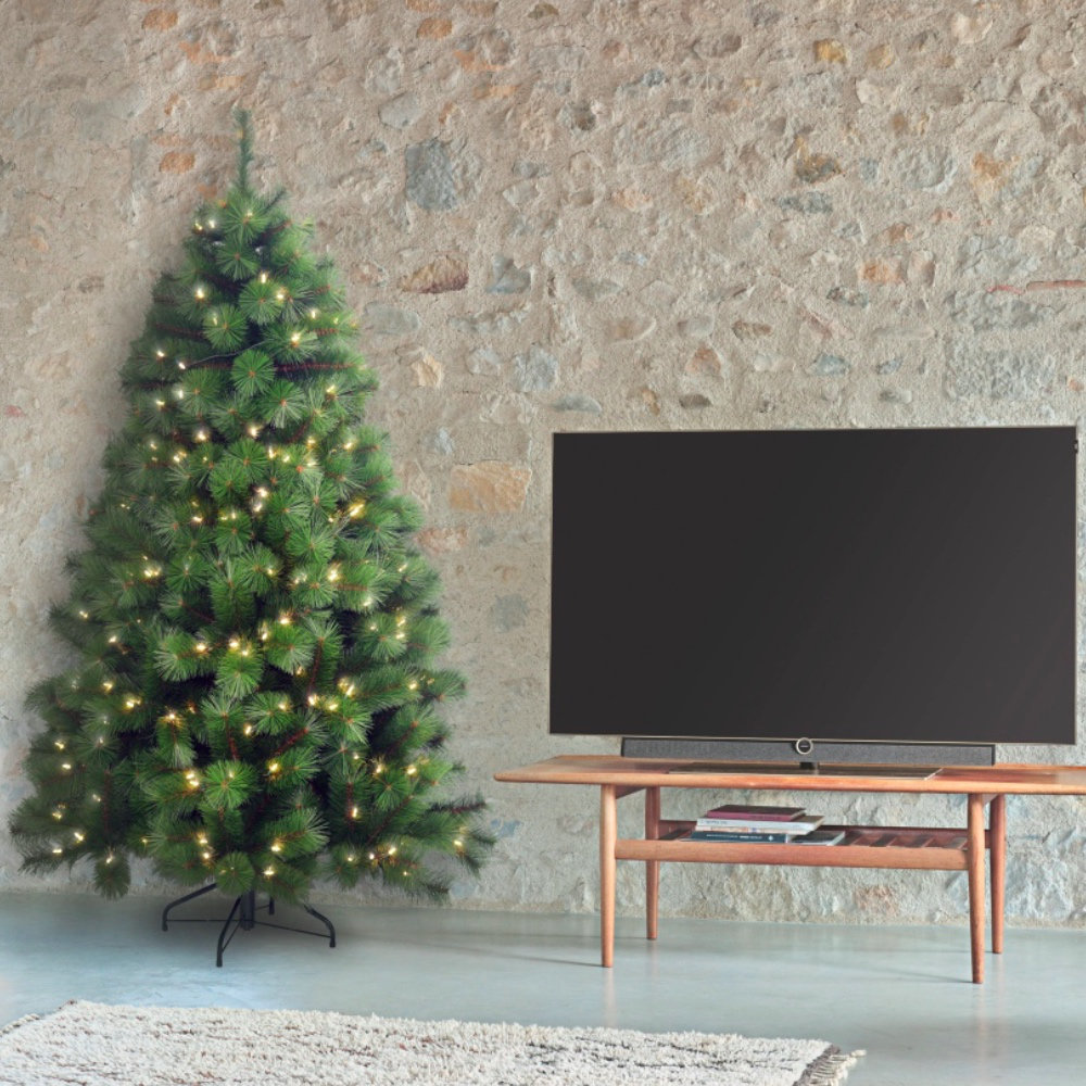 Montgomery Green Pine Christmas Tree with Clear Light The Holiday Aisle® 