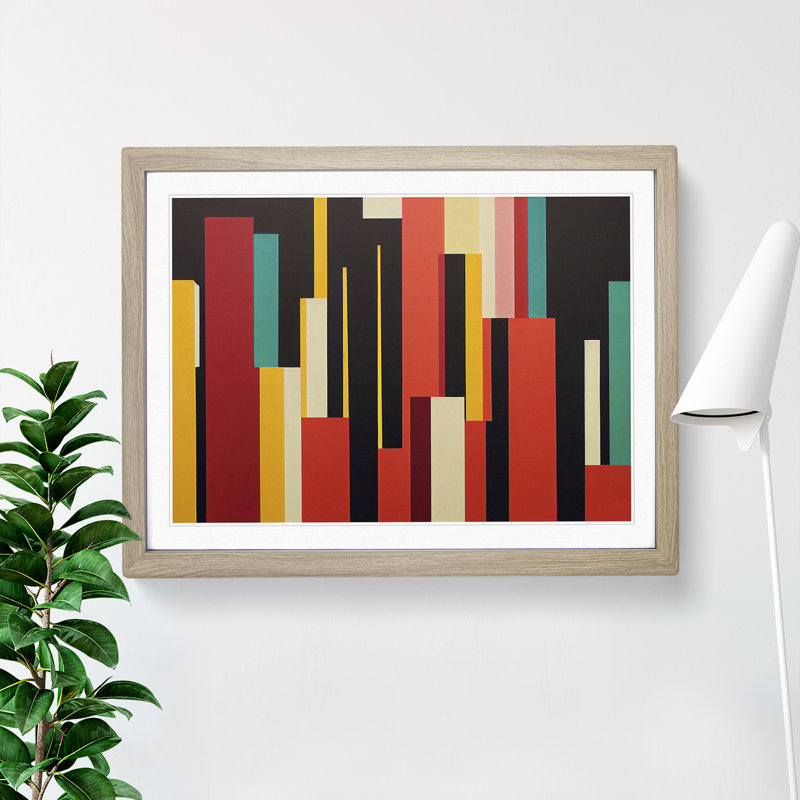 Modern Abstract - Framed Print, 34cm H x 46cm W x 2cm D, Oak Framed
