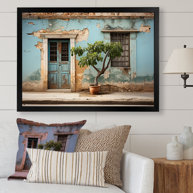 «Cuba Tranquily Retreat I», art mural sur toile, Cadre simple noir, H 30 po x l 40 po x P 1,5 po