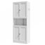Armoire de rangement en acier de 72 po de hauteur avec grand comptoir, tablettes et crochets réglables, armoire robuste de style moderne-132913496-132913497