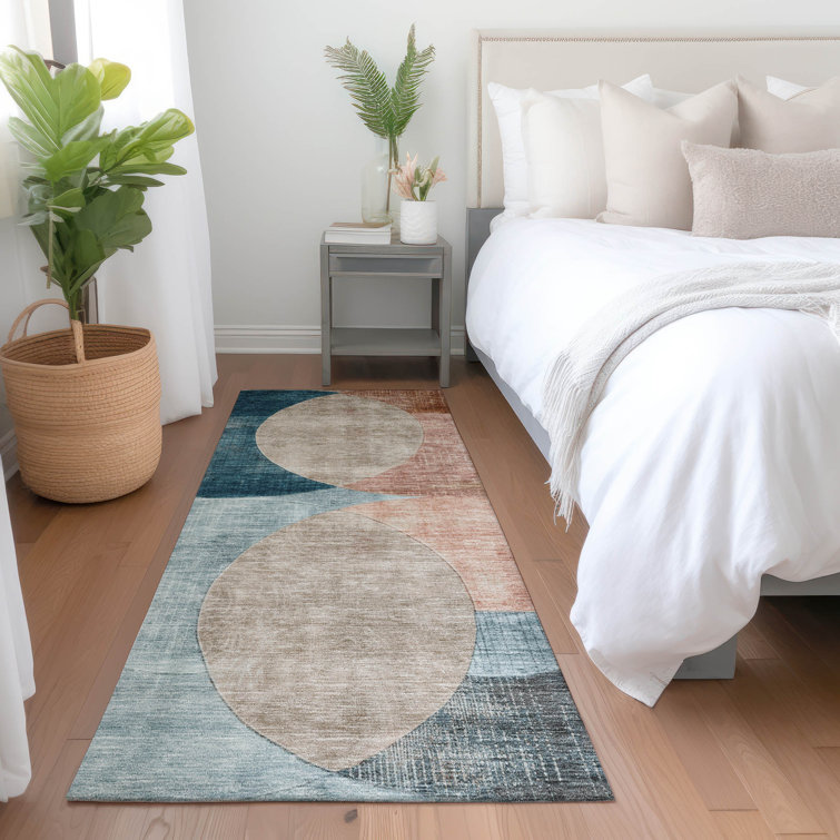 Machine Washable Indoor/Outdoor Cicel ACN1140 Rust Rug