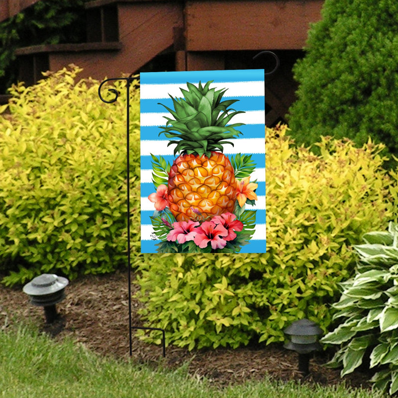 Drapeau de jardin ananas et rayures