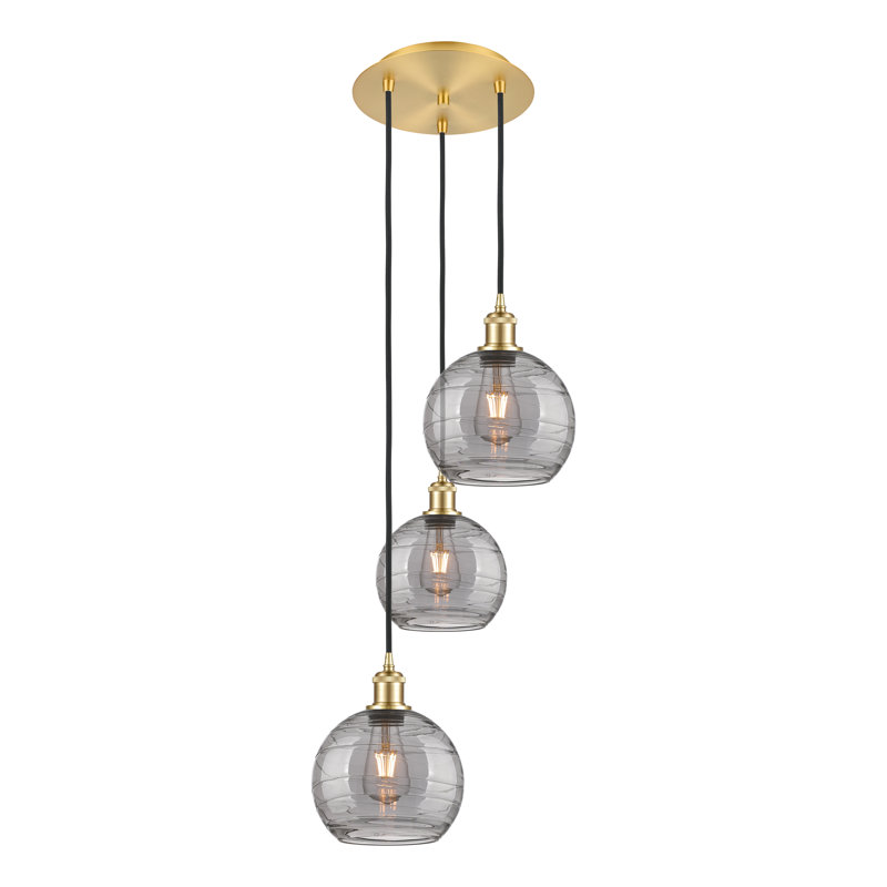 Luminaire suspendu 3 lumières Ellington, H 30,38 po x l 14,5 po x P 14,5 po, Or satiné