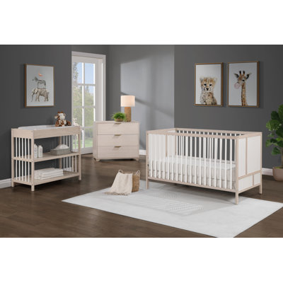 Pixie Finn 3in1 Crib in Washed Natural/White