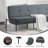 63"modern living room futon sofabed, polyester fabric, quick conversion-741397818