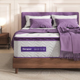 Sersper Medium Hybrid Mattress with AeroChar™ Charcoal Foam & Pillow Top, Zoned Support for All Sleep Styles – 8/10/12/14 Inch