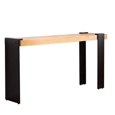 Rustic Industrial Console Table with Distressed Faux Rust LegsWith Durable Engineered Wood Top