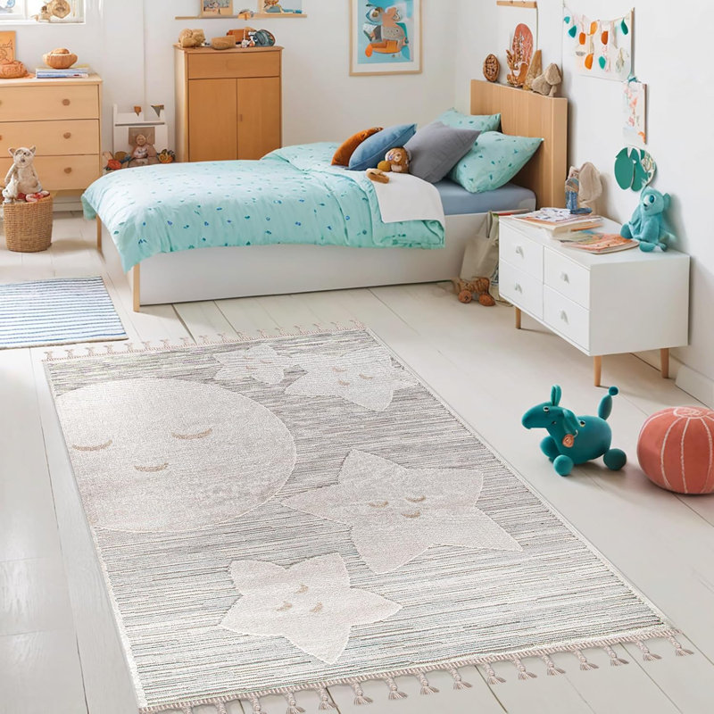 Soft Playful Area Rugs for Kids Playroom Children Bedroom Carpet Cute Cartoon Design Kids Rug KD001, Rectangle 80 x 150 cm