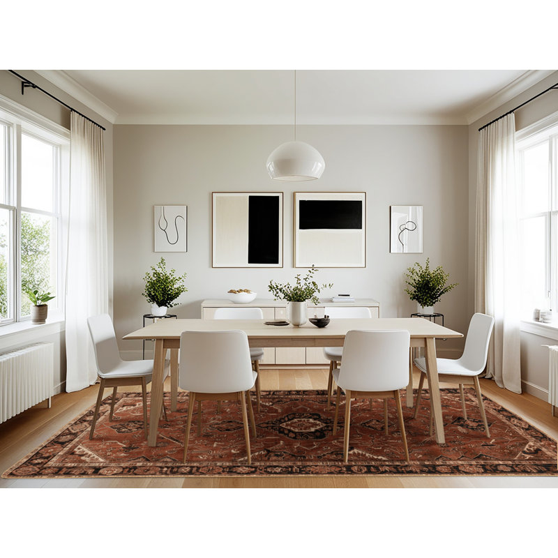 Machine Washable Persian Brown Area Rug, Rectangle 7' x 10'