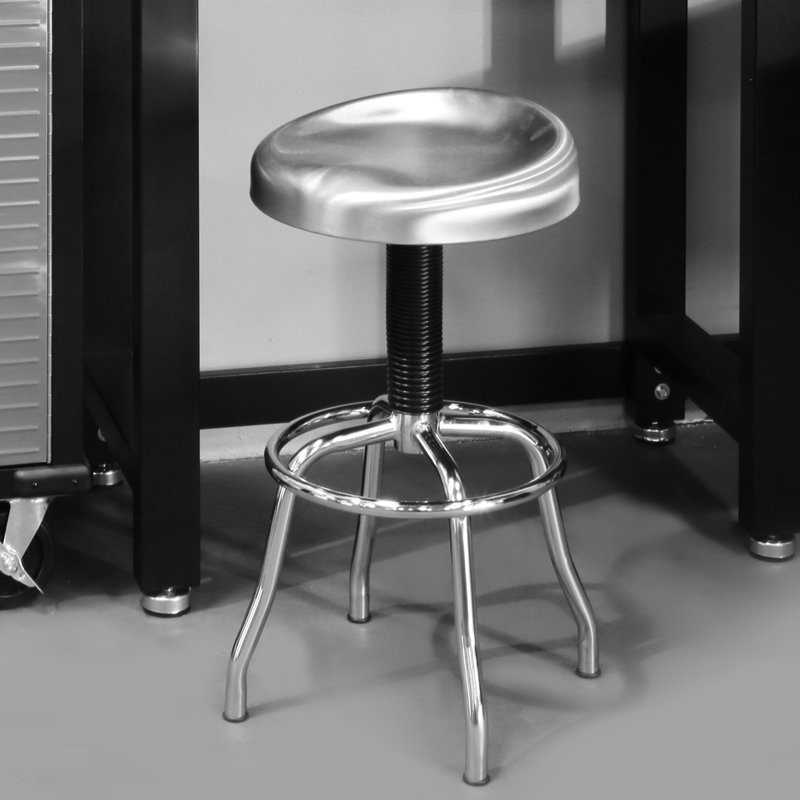 Adjustable Height Stainless Steel Swivel Stool