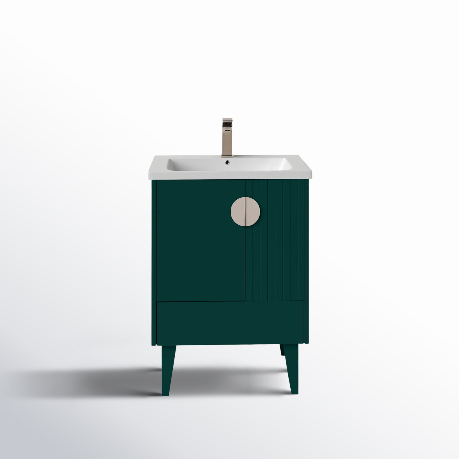 Saimah 24'' Single Bathroom Vanity, Green, Satin Nickel