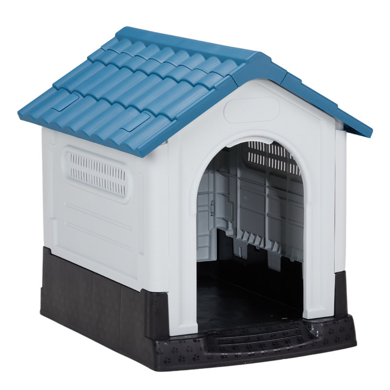 Niche en plastique pour chien, Bleu, H 31 po x l 31,50 po x P 26,50 po