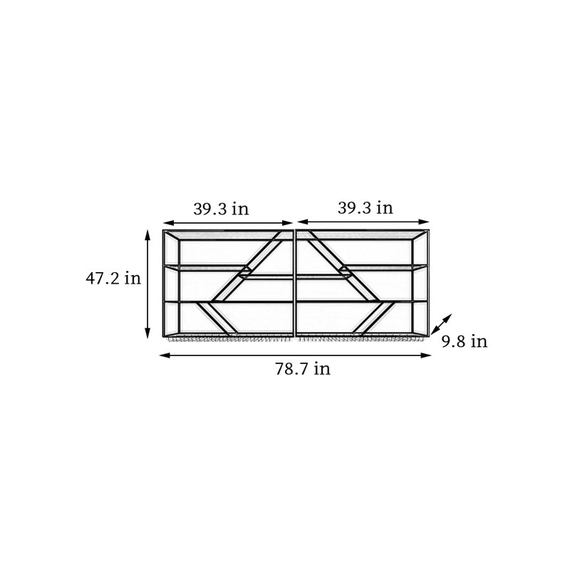 Simple black wall mounted wine rack, 47.2" H x 78.7" W x 9.8" D