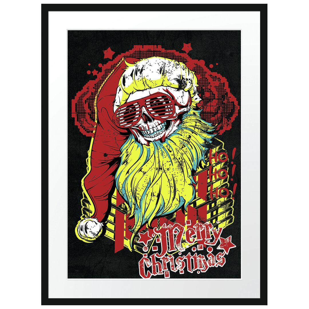 Gerahmtes Poster Dead Santa Black