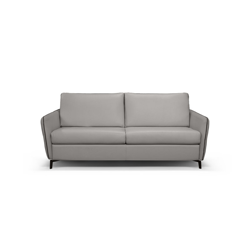 Bemidji 80.7'' Leather Sleeper Sofa, Dark Gray, Dark Gray