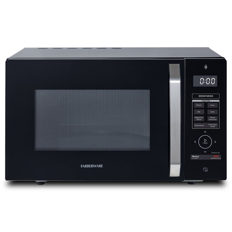 Farberware 1.1-cu ft 1000-Watt Countertop Microwave (Stainless Steel/Black)  in the Countertop Microwaves department at