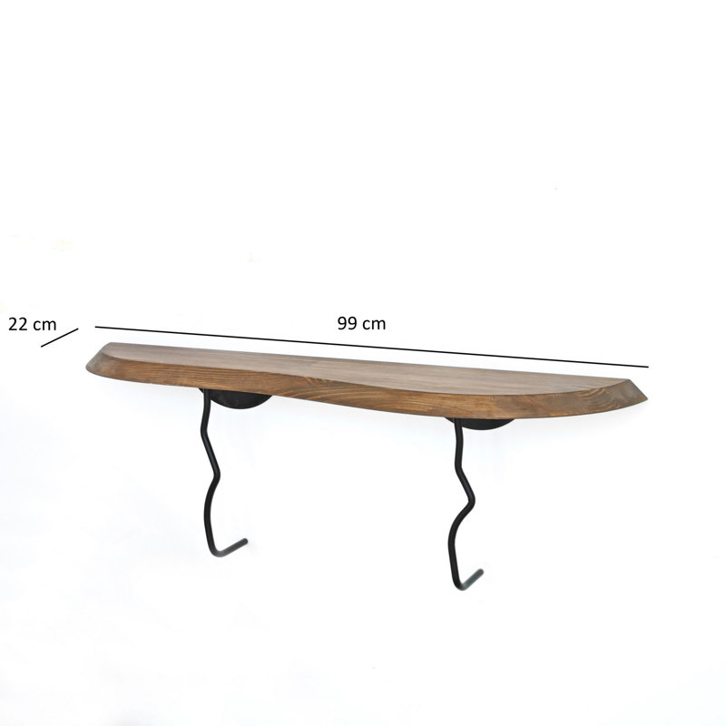 Locelso Wood Floating Shelf, 22cm H x 99cm W x 22cm D, Brown/Black