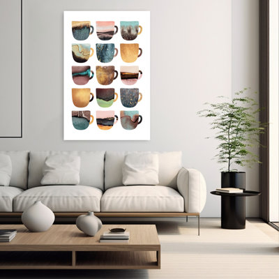 Abstract Patterned Cups Abstract Colorful Modern Wall Art