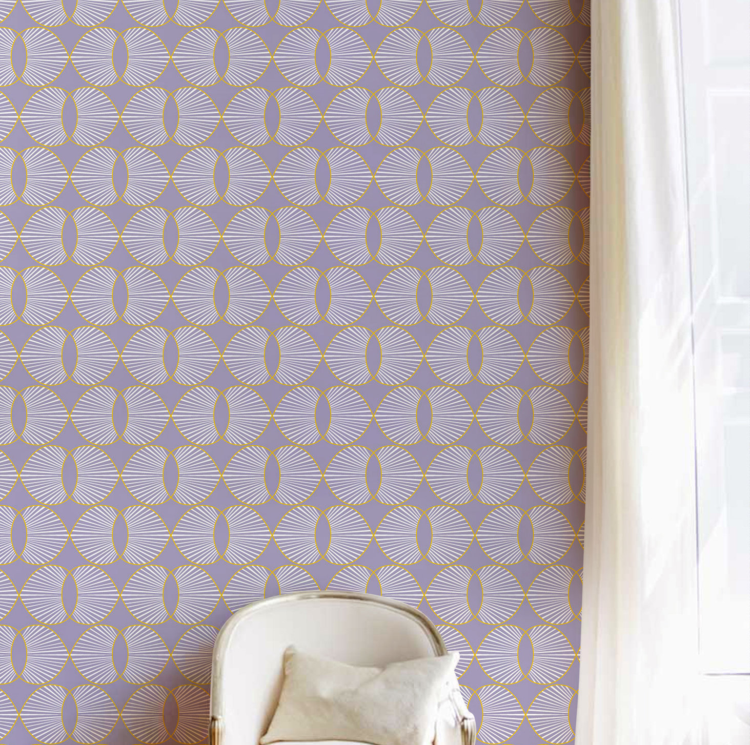 Lomé Wallpaper Roll, Lavender, Paper, Non-pasted