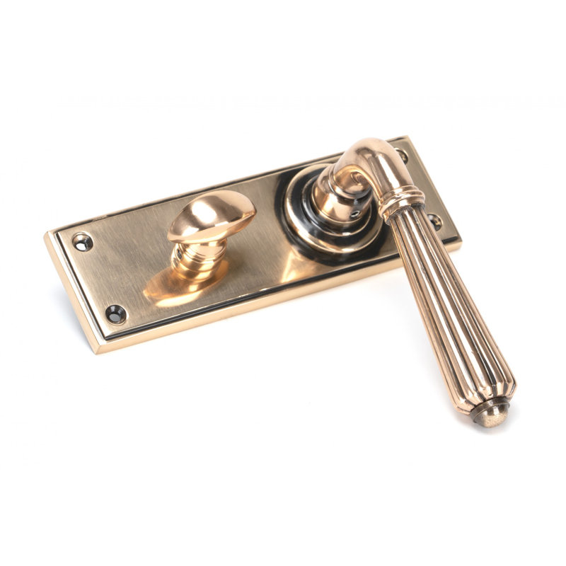 Hinton Bathroom Door Handle Kit, Polished Bronze