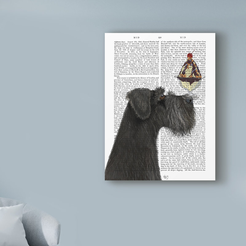 " Schnauzer, Black, Ice Cream Text " by Fab Funky, 47" H x 35" W x 2" D