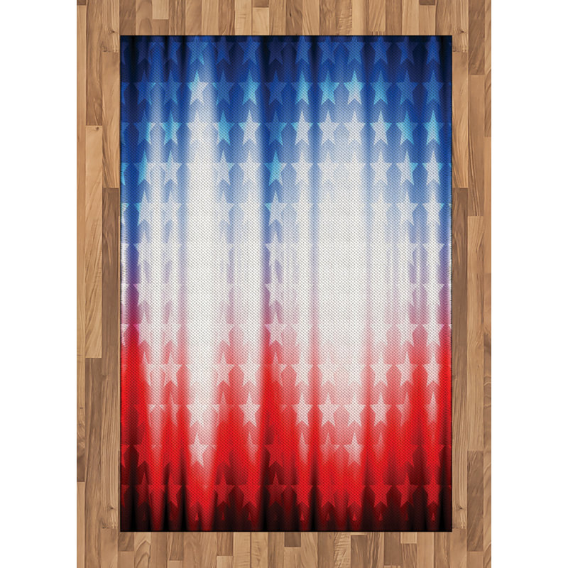 Flag High Density Long Fiber Poly Threads Decorative Area Rug Carpet, Rectangle 4' x 5'8"