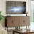 32" Sideboard Buffet with Solid Wood Legs, Adjustable Shelves, and Gold Handles – Brown