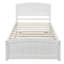 Lit plateforme simple avec lit gigogne en blanc - Fabrication en bois massif pour un confort maximal élégant et pratique