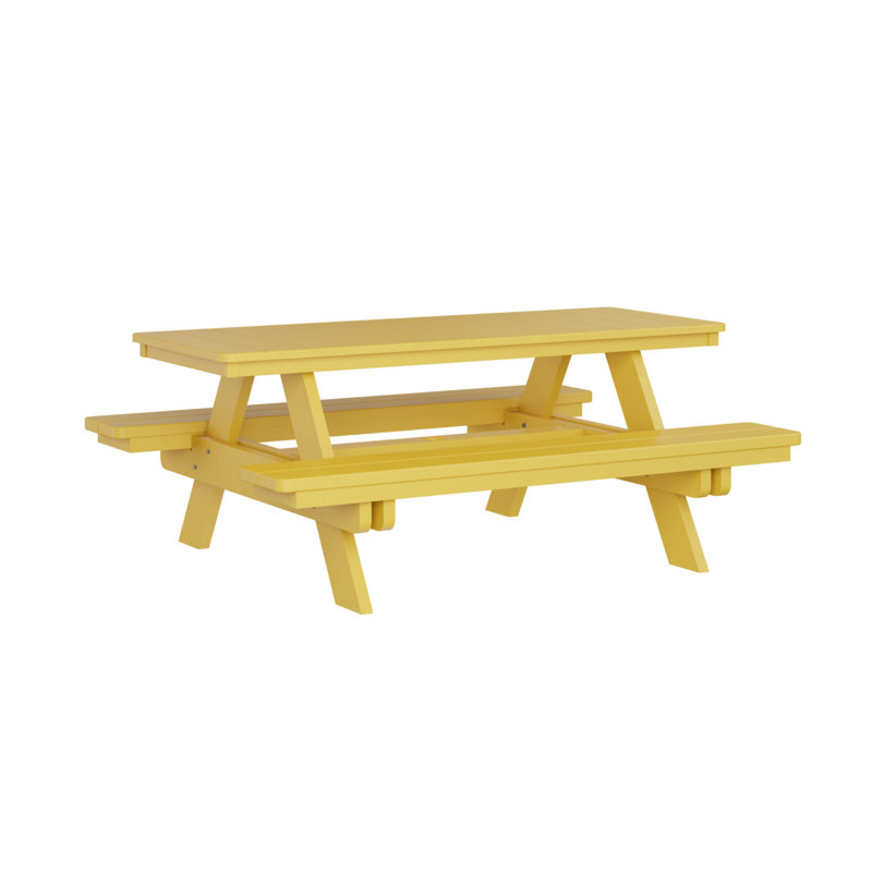 Table de pique-nique rectangulaire Berlin Gardens Ada, Jaune soleil levant