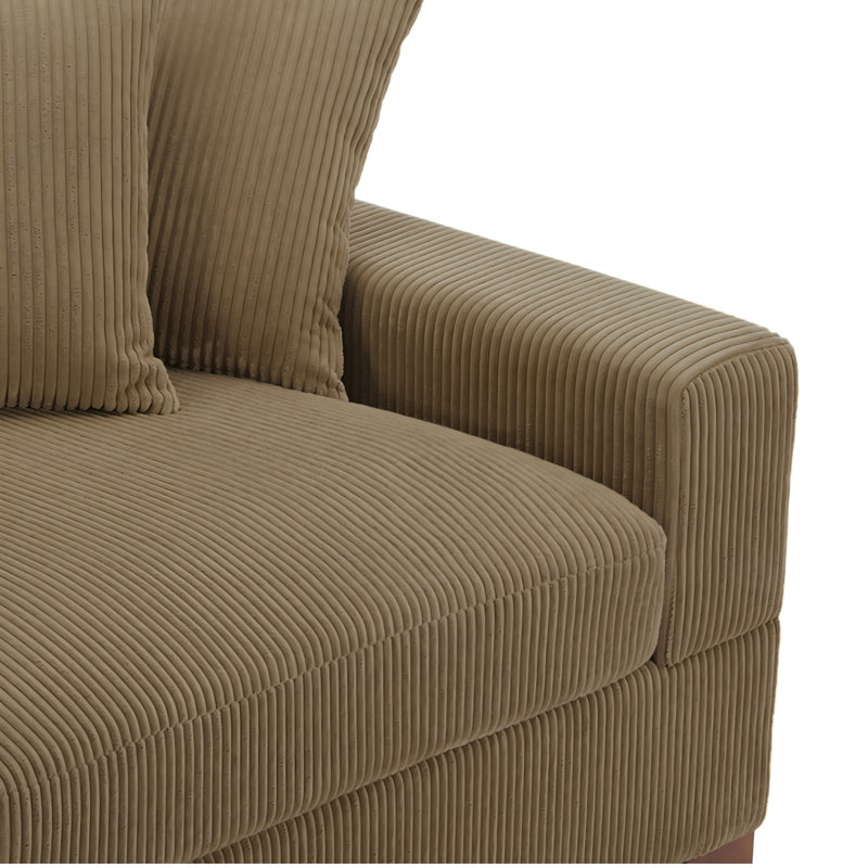 Fauteuil en velours côtelé Milbrey, Velours côtelé, Chameau