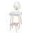 Dressing Table Set With Adjustable LED Light Mirror, 1 Drawer, Padded Stool And Free Cosmetics Organizer