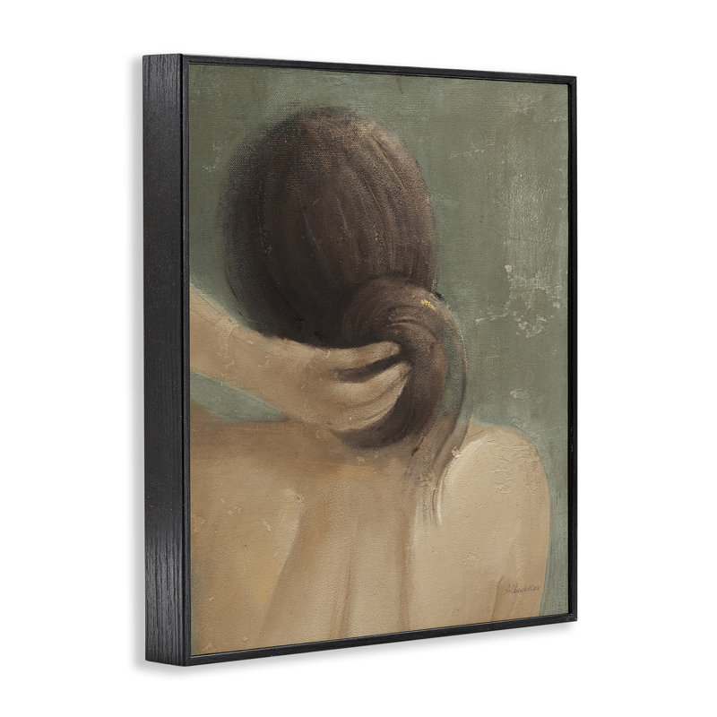 Femme brune classique, estampe numérique par Albena Hristova, Giclée encadrée noir minuit, H 14 po x l 11 po
