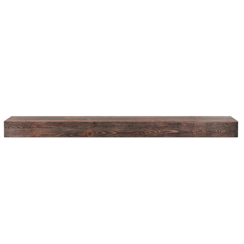 Solid Wood Fireplace Mantel, 60", Brushed Brown