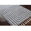 Tapis gris / blanc en laine tissé à plat à la main Avdesh Aniakudo-54165915