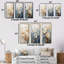 Ensemble de salon mural beige et bleu avec fleurs saisonnières-73702866-73702870