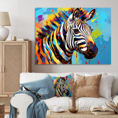 Bleu, orange, zèbre Popart II
