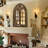 Farmhouse Wood Wall Mirror Window Mirror with Opening Doors, Solid Wood Frame Wall Mirror, 1:1 HD Shatterproof Glass, Decorative Wall Mirror for Living Room, Bedroom, Entryway-757243875-757243873