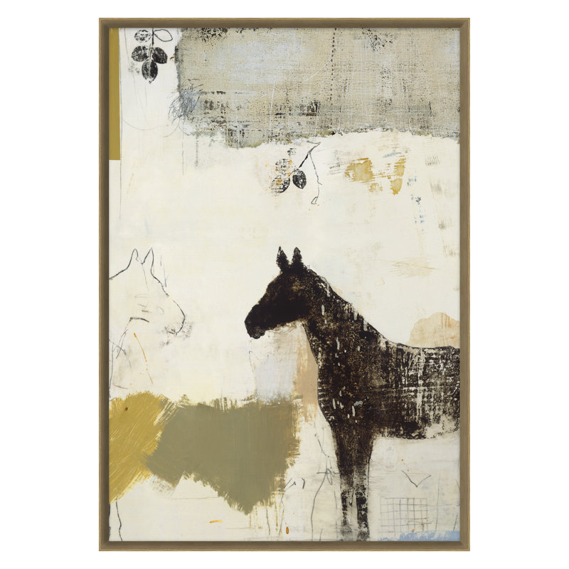 Gray Horses I Print by Patrick Atkinson, 30" H x 21" W x 2.38" D, Oak