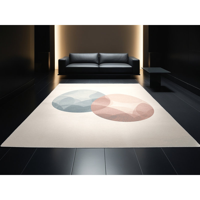 Soft Plush Fessler Easter Modern & Contemporary Abstract Area Rug in Beige – White Binding, 2x4