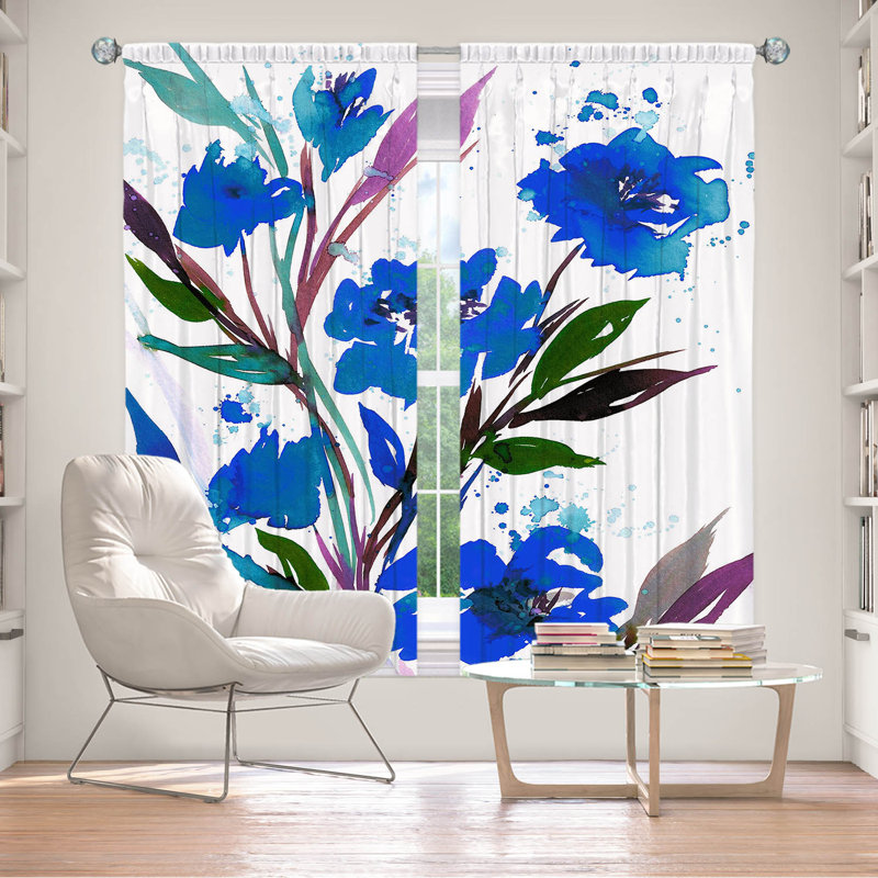 Room Darkening Curtain Pair, Blue, 40" W x 82" L