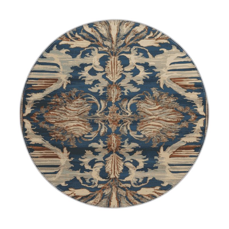 Tapis d'intérieur et d'extérieur noir Persian, Rond 5 pi