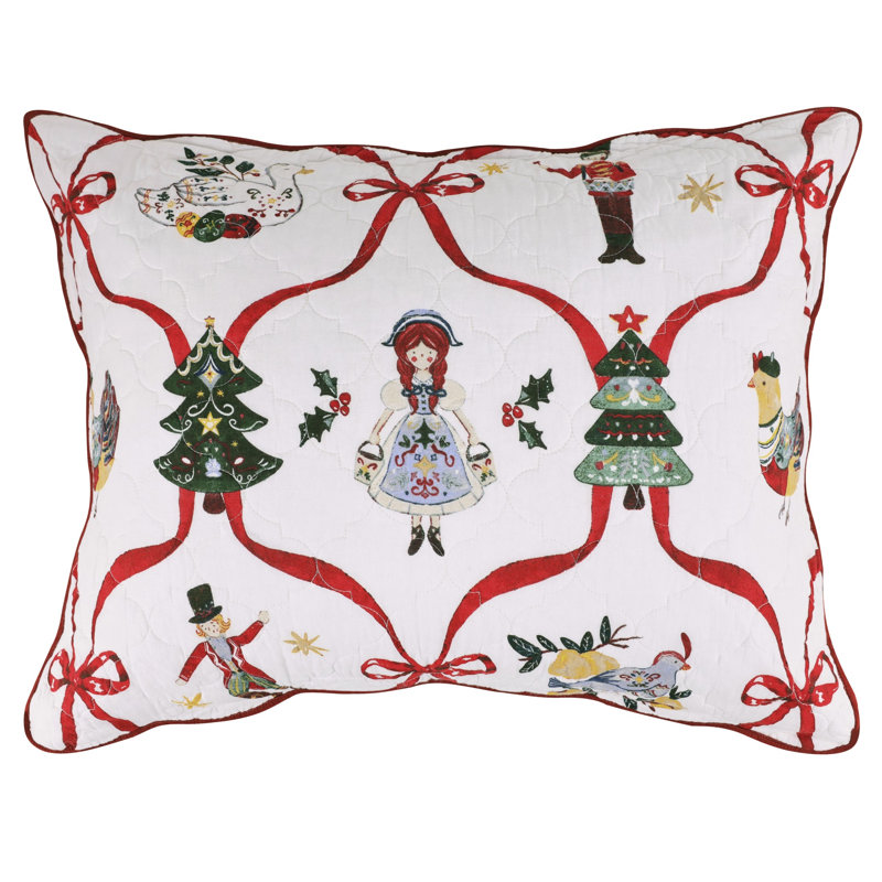 Taie d'oreiller multicolore « 12 jours de Noël » de Greenland Home Fashions, Standard