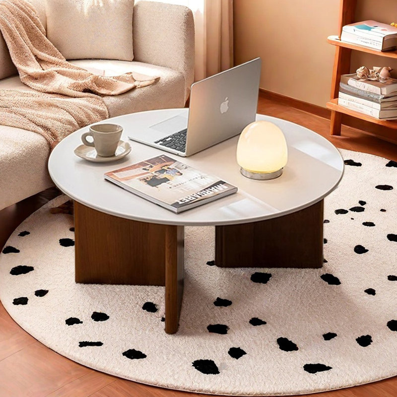 Table basse Rock Slab avec pieds en bois massif