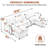Modular Sofa,U Shaped Cloud Couch Comfy Set ,6-Seater, 2 Armrest Pillows,Convertible Sectional Couch, Living Room,Apartment, (2 Movable Ottoman)-44826986