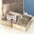  Arabella Leather Gray Wooden Handmade Cowhide Living Room Decor Tray with Slot Handles, Set of 2-1060400890