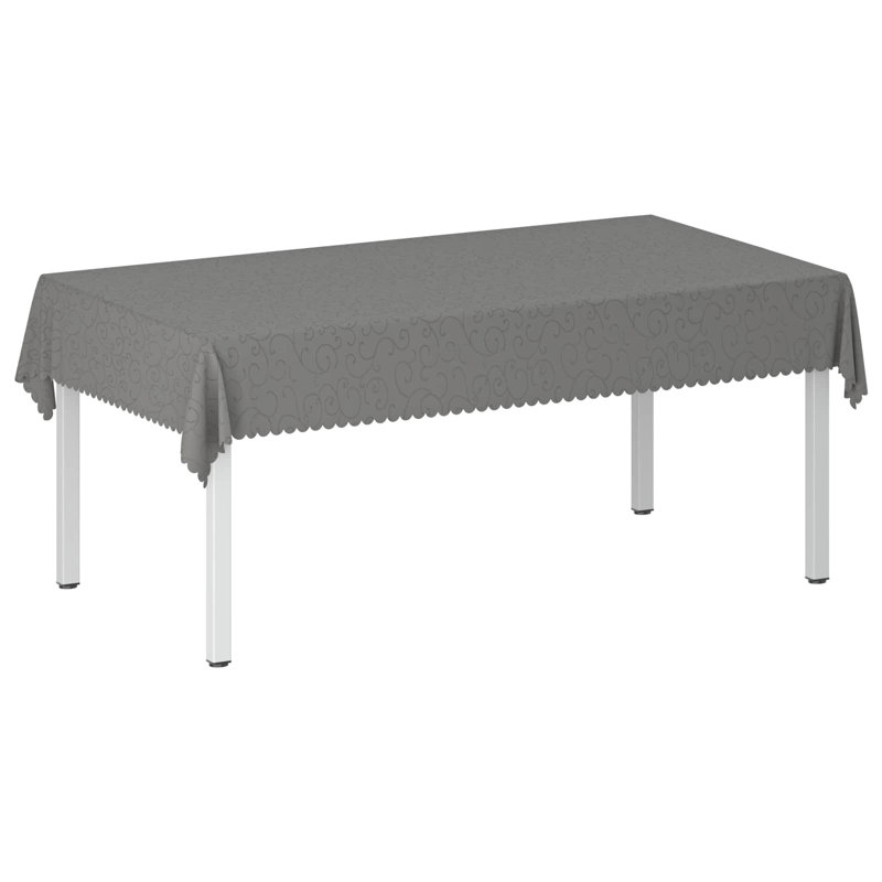  Table Cloth Dining Cover Kitchen Tablecloth Living Room Modern Jacquard, Light Grey, 180cm L